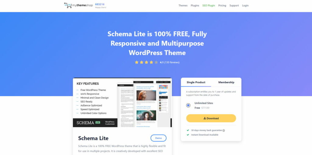 Schema Lite è uno dei migliori temi SEO per WordPress