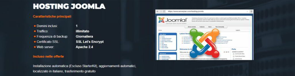 Hosting ottimizzato per Joomla!