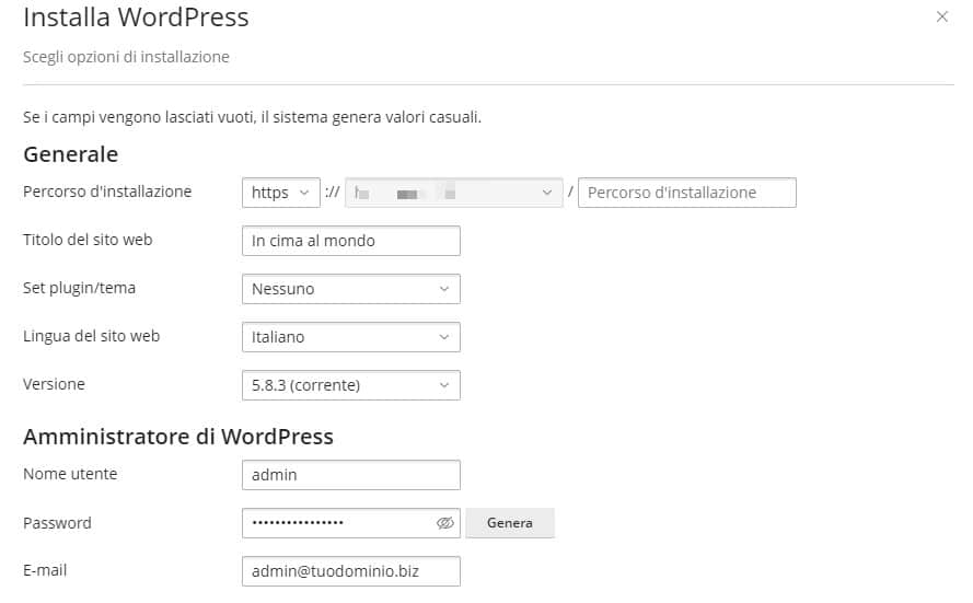 dati wordpress